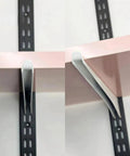 Sturdy Carbon Steel Shelf Brackets For Slotted Shelves Beefy Heavy Duty Wall Mount Hardware in use on slotted shelf support