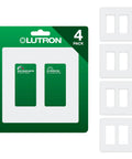 Two-Gang Decorator Rocker Wall Plate Gloss White 4-Pack Snap-On Flush Mount Screwless Look For Dimmers Switches And Accessories