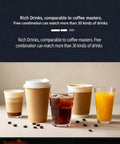 Assorted coffee and beverage cups from Hotel Coffee Vending Station With Bean To Cup Brew 10.1 Inch Touch Screen Fresh Milk Frother.
