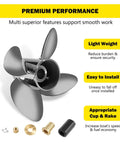 Beefy Stainless Steel Outboard Boat Propeller 13 1/4 By 15 For Mercury Engines 40 140HP Right Hand 15 Tooth Hub Kits Included