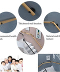 Damn Tough Wooden Stair Rail Handrail And Banister Kit Featuring Ultra Smooth Non Slip Grip, thick wall brackets, natural wood finish.