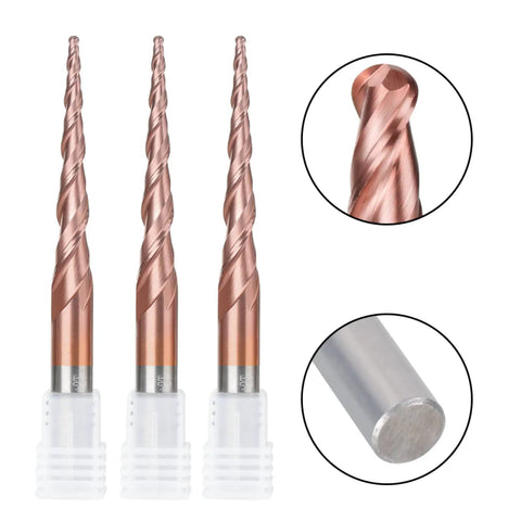 Professional Grade Premium Carbide CNC Ball Nose End Mill Cutter Hrc62 TiCN Coated 1/8 inch shank for precision milling.