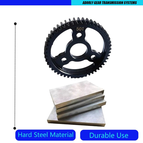 Beefed-Up 50T Steel Spur Main Gear For One Tenth Scale RC Cars Like Slash Stampede Rustler Bandit Jato Rally E Revo Summit T Maxx