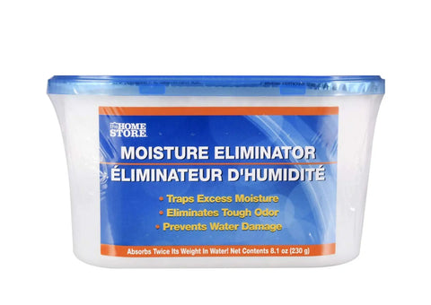 8 Pack Moisture Absorber Tubs 9.8 Oz Each For Your Home Humidity And Odor Control In Closets, Laundry Rooms, Basements, And Bathrooms Spill Proof Containers Keeps Air Fresh And Dampness Gone All Day. White moisture eliminator tub 8.1 oz with blue lid