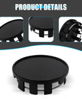 Rock Solid 4 Pack Snap On Wheel Center Caps For 2016 To 22 Nissan Sylphy Altima, heavy duty ABS hub protectors, slick black finish.