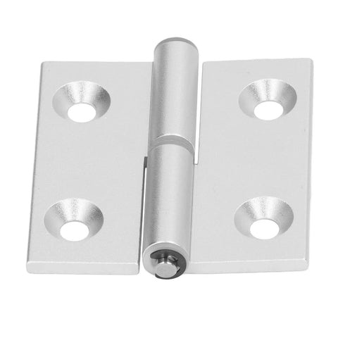 Heavy Duty Aluminum Door Hinges for Cabinets and Furniture Featuring Slick Resin Bushings High Hardness Construction for Ridiculous Durability and Zero Friction Motion in Every Swing Set of 2, silver hinge with glossy finish.