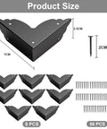 Top Notch Eight Piece Antique Bronze Corner Protectors Slick Edge Guards For Desks And Tables Badass Durable Furniture Armor in black.