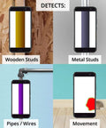 Fo Sho Reliable Android Only Smart Wall Detector That Hella Fast Finds Wood Steel Studs Pvc Drain Pipes And Live Electrical Cables Buried Inside Drywall For Game Changing Diy Remodeling Projects, detecting wood and metal studs, pipes, wires, and movement.