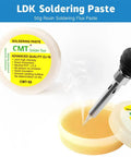 60W Adjustable Temperature Soldering Iron Kit With Quick Heat Up Ceramic Heater showing soldering iron and flux paste