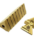 Premium 10 Pack Indexable Carbide Turning Inserts TNMG160404R And 08R for external lathe work, showing individual and stacked inserts.