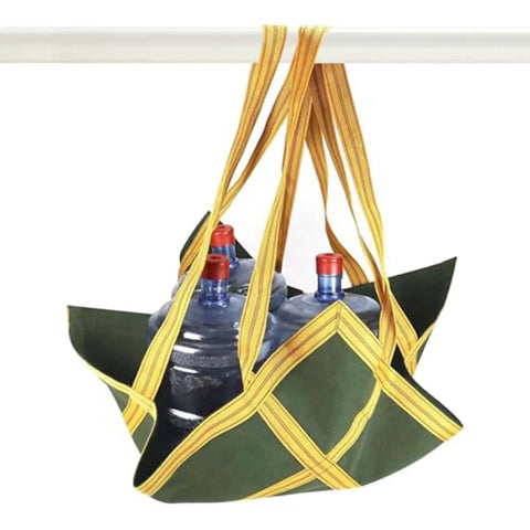 Heavy Duty Canvas Cargo Lifting Net With Reinforced Handles for crane pallet haul and hoist work carrying water jugs