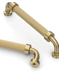 10 Pack 5 Inch Champagne Bronze Cabinet Handles For Kitchen Cabinets And Drawers 128mm Cabinet Pulls Hardware For Cupboards And Doors Durable Metal Construction With Smooth Operation And Modern Decor close-up view.