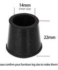 Four Pack Black Round Rubber Chair Leg Caps And Table Feet Covers Soft Touch Anti Slip Protectors Nine Sixteenth Inch Inner Diameter