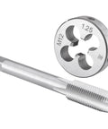 Left Hand M12 By 1.25 Tap And Die Set For Machine Threads, 12mm Tap And Die In High Speed Steel, Straight Fluted Design