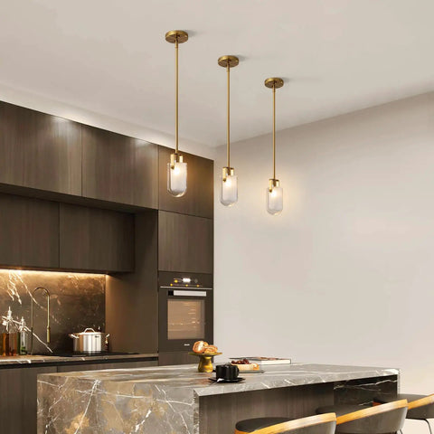 Gold Pendant Light Fixture Modern Mini Crystal Chandeliers Pendant Lighting For Kitchen Island And Dining Room Lit Ambient Glow