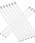 10 Pack White Shaft Carpenter Marking Pencils With Eraser Non Sharpened Round Lead Graphite Pencils For Construction Woodworking