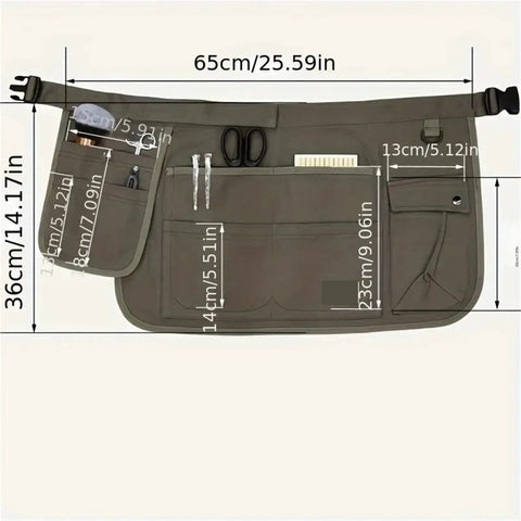 Dang Tough Canvas Tool Belt Bag Multi Pocket Work Apron with measurements 65cm x 36cm, multiple pockets for tools.
