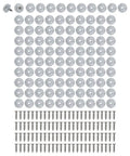 Transparent Non Slip Rubber Feet With Stainless Steel Screws For Chopping Boards Garden Furniture And Small Appliances Clear PVC Anti Slip Pads 1.6 x 1.5 x 0.7 Cm Pack Of 100 Or 150 displayed on white background
