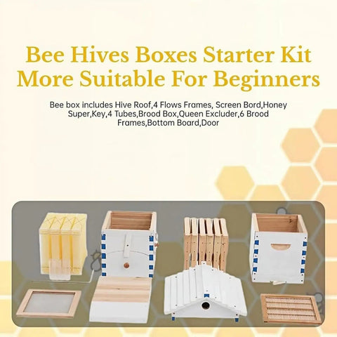Beekeeping Starter Kit With Self Flow Honey System Frame Complete Bee Box Featuring Observation Window And Honey Spout