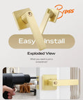 Heavy Duty Entry Lock Lever Set With Gold Handles Four Pack Keyed Alike Or Keyed Entry Reversible For Left Or Right Doors Durable Zinc Alloy Construction Smooth Satin Brass Finish Great For Exterior And Interior Doors installation view