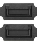 Hidden Ring Pull Drawer Handle Set 2 Pcs Zinc Alloy Flush Mount Cabinet Handles With 82mm Hole Spacing 100x45mm Black