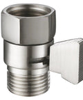 Water Flow Control Valve With Brass Shut Off for dual shower faucets and RV shower head hose, brushed nickel finish