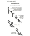 Instruction steps for Large Left Foot Night Splint Built For Complete Achilles Rupture And Full Tendon Tear Recovery Keeps Your Foot Toes Down At One Hundred Fifty Five Degrees For Top Notch Healing And Chill Sleep Support.