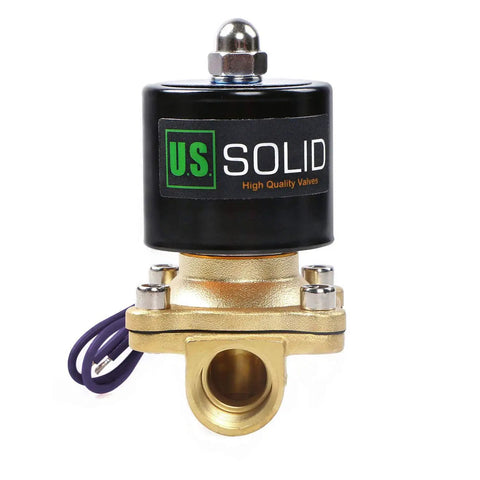 Heavy Duty Brass Electric Solenoid Valve 12V DC Normally Closed One Half Inch NPT With Viton Seal For Gas Oil Air Water And Natural Gas