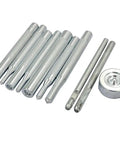 Metal Snap Button Setter Kit With 10 Snap Setters And Hole Punch Base For Installing 10mm 12.5mm And 15mm Snaps Plus 2.5mm And 3.5mm Holes