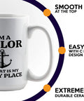 15oz White Sailor Coffee Mug My Boat Is Funny Gift For Boaters And Sailors Lake Lovers Nautical Mug For Boat Captains