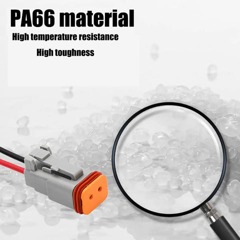 2 Pin Waterproof PA66 Nylon Electrical Wire Connector Kit 16 AWG Male Female Quick Disconnect Plug Socket detail view