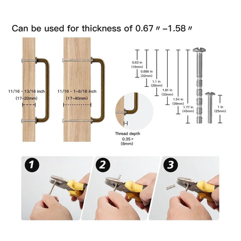 Installation guide for Six Pack Antique Brass Kitchen Cabinet Pulls 5 Inch Center Hole Solid Zinc Alloy Vintage Bronze Handles