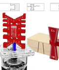 Hella Precise Woodworking Dovetail Jig Crafted From Durable Aluminum Alloy Marking Template with Red Tenon Caliper for Joint Cuts.
