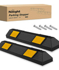 36 Inch Parking Curb 2 Pack Heavy Duty Rubber Garage Parking Stop Blocks For Cars SUVs And Trucks With Reflective Stripes