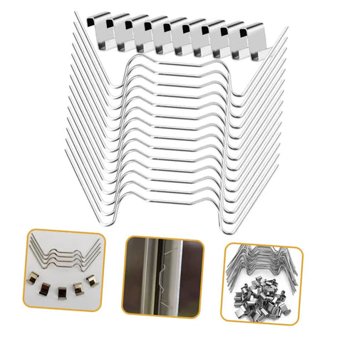 Stainless Steel Greenhouse Repair Kit With Z Clips For Glass Panels And Plant Mounting Clips 50 Set Heavy Duty Fixing Hardware For DIY Garden Greenhouses Windproof Weatherproof Glass Pane Support