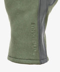 Close-up of Nomex Flight Gloves 2.0 Sage Medium with longer gauntlet and leather reinforcement showing seam detail.
