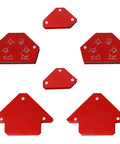 Magnetic welding holder set; red steel fixed-angle positioners for soldering, 6pcs