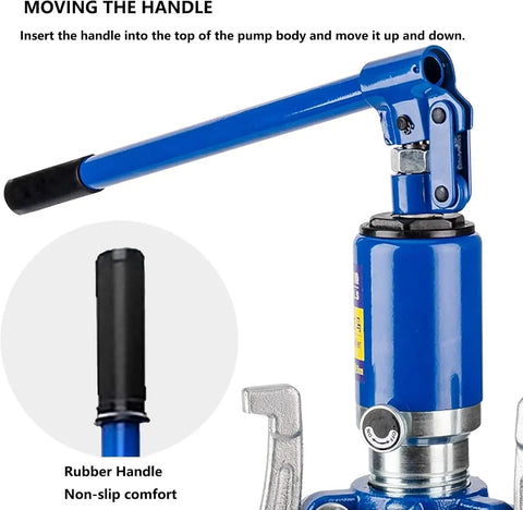 Tough As Nails Portable Hydraulic Gear Puller Featuring An Adjustable Two Or Three Jaw Bearing Extractor Kit displaying the rubber handle for comfort.