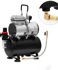 Flexible Braided Steel Tank Drain Valve Kit with 15 Inch Tube and 1/4 Inch NPT Fittings for Air Compressors, installed view