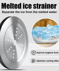 Melted ice strainer detail on 3L Double Wall Insulated Stainless Steel Ice Bucket With Scoop For Cocktails And Bar Parties