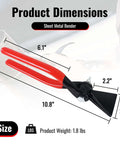 3 In 1 Sheet Metal Bender Pliers With Adjustable Jaw showing product dimensions and red handles.