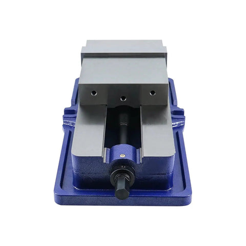 Front view of 6 Inch Hardened Steel Milling Machine Bench Vise With Lock Down Clamps Locked In Tight To Kill The Wiggle Delivers Serious Clamping Force Zero Slippage Shop Ready Precision Vice.