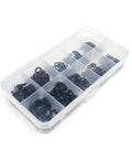 320 Piece Black Stainless Steel Split Lock Washer Set For Screws And Bolts In Sizes M2 Through M8 Including M2 M2.5 M3 M3.5 M4 M5 M6 And M8 304 Stainless Steel GB93 Elastic Gasket Box Kit, black split lock washers in compartment box
