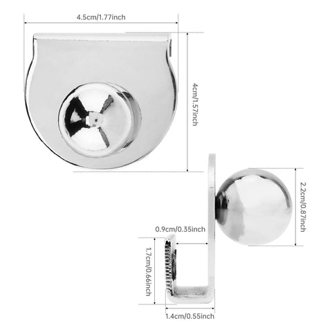 Glass Door Pull Handle Set For Glass Showcases Cabinets And Drawers No Drilling Clamp-On 5 To 8 Mm Glass Dimensions Display
