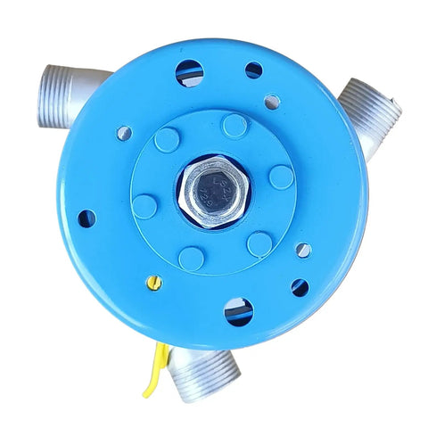 Top view of One Kilowatt Micro Hydroelectric Generator 220V Aluminum Alloy Water Turbine With Three PVC Connectors