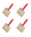 4 Piece Stain Applicators Set With Natural Bristles For Decks, Terraces, And Furniture Coating Projects, Rustproof Ferrules