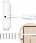 Easy Install Adjustable Spring Door Closer For Self Closing Doors Fire Rated with mounting screws shown on a wooden door