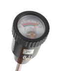 Close-up of 2-In-1 Soil Moisture Meter And PH Tester With A 12 Inch Probe, showing moisture and pH scale, durable build.
