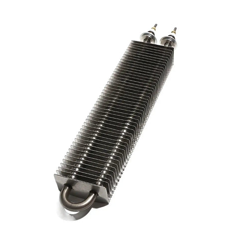 Built Heavy Square Finned Air Heater 230V 1400W High Efficiency Heating Element For Electric Blower And Workshop Stove Easy Plug In Plus Killing The Chill Output showing detailed finned structure.
