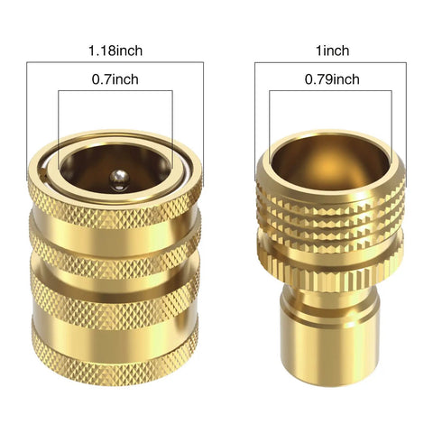 Heavy Duty Three Quarter Inch Garden Hose Quick Connect Fittings No Leak Water Splitter With Sink Spigot Adapters Brass Connectors